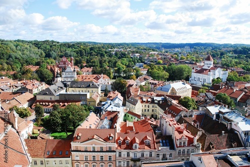 Obraz na płótnie Vilnius city aerial view from Vilnius University tower w salonie