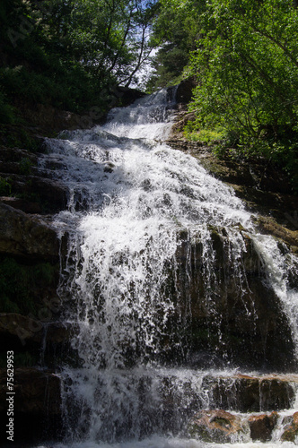 Falls in mountains of caucasus