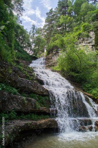 Falls in mountains of caucasus