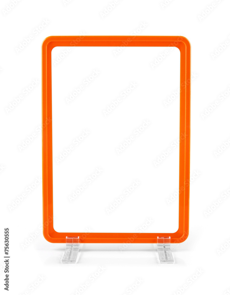 blank plastic advertisement stand isolated on white blank plastic advertisement stand isolated on white