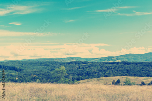 Retro Photo Of Summer Landscape With Mountains And Sky © radub85