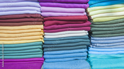 Fabrics at a market stall © Paul Vinten