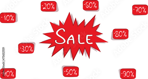 Banner with the image of discounts and sales buy now