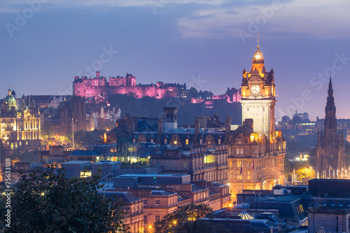 Edinburgh city from Calton Hill at night, Scotland, UK © alice_photo