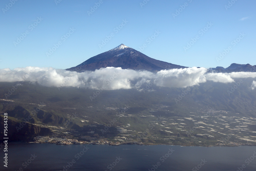 Luftbild Panorama Insel Teneriffa Kanaren Spanien mit Berg Teide