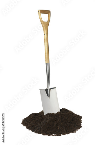 Fotografering Spade and soil