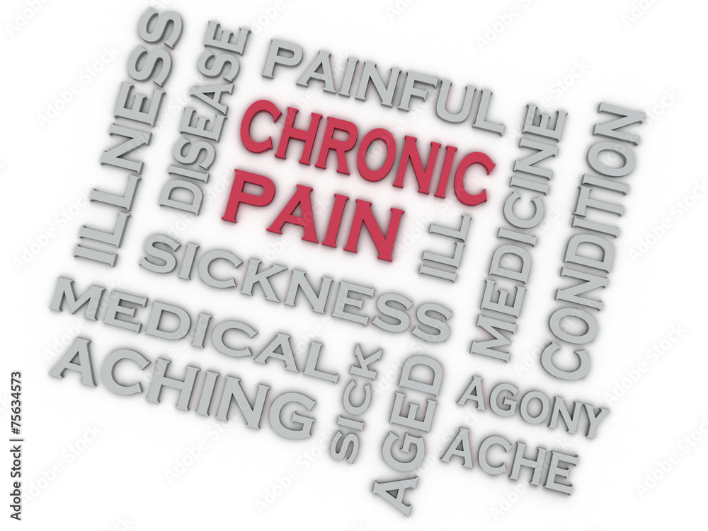 3d image CHRONIC PAIN issues concept word cloud background 3d image CHRONIC PAIN issues concept word cloud background