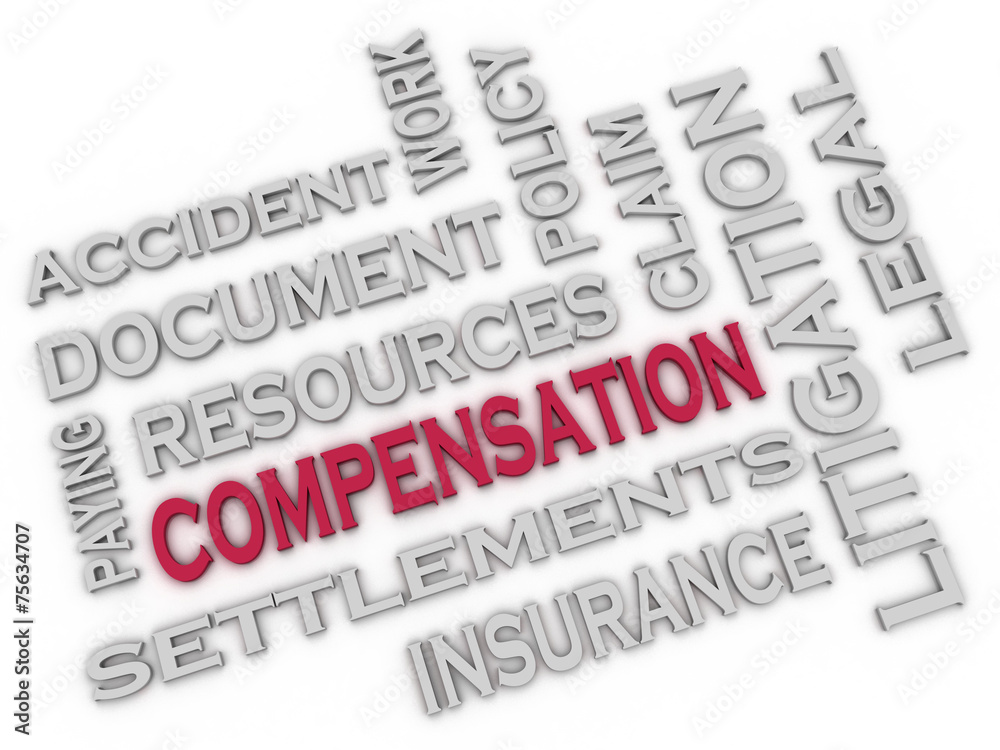3d image Compensation issues concept word cloud background 3d image Compensation issues concept word cloud background