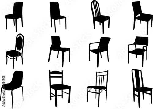 chairs collection - vector