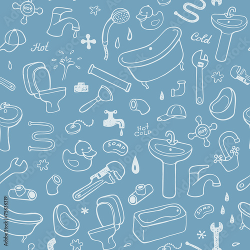 Hand drawn plumbing pattern.