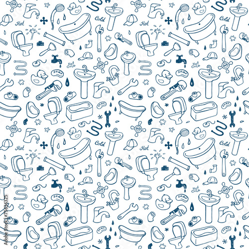 Hand drawn plumbing pattern.