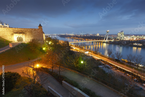 River Danube in the center of Bratislava, Slovakia.