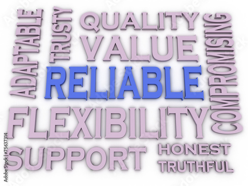 3d imagen Reliable issues concept word cloud background
