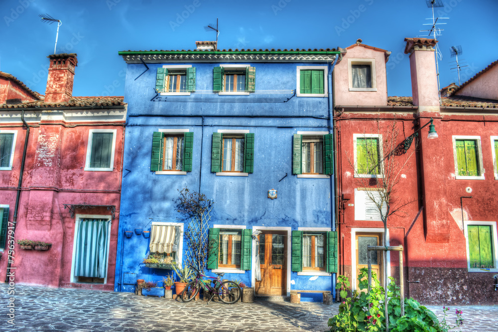 colorful facades in Burano