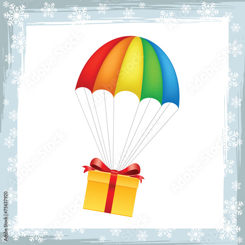 Gift on parachute icon