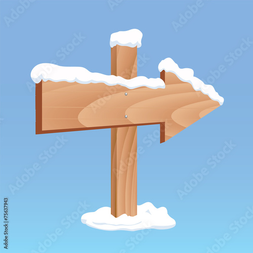 Winter wooden arrow board