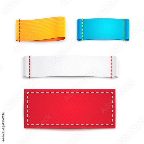 Colorful Blank Fabric Labels or Badges