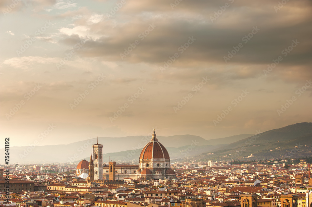 Picturesque view of Florence from Michelangelo Square, Italy