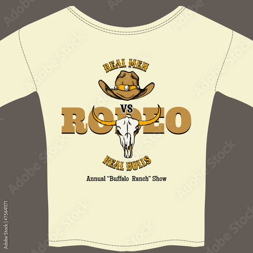 White Rodeo Tee Shirt with Graphics