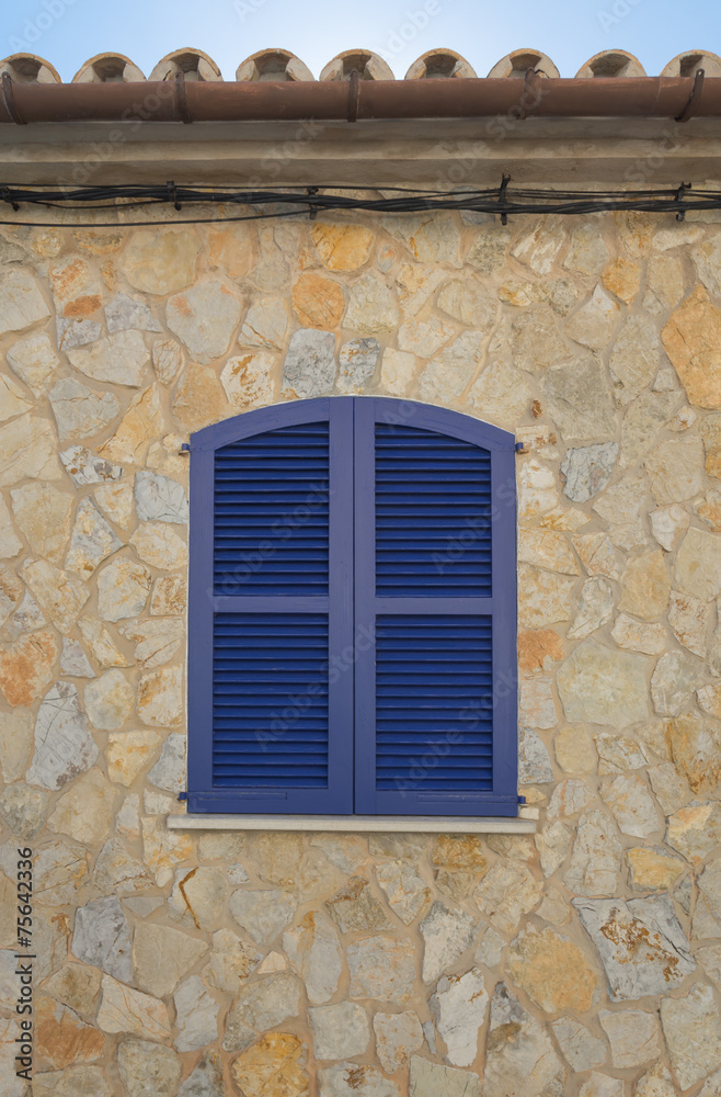 Blue window shutters Blue window shutters