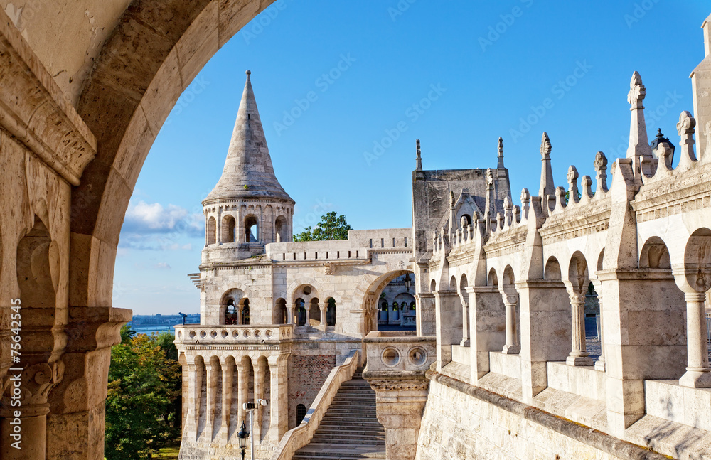 Fisherman Bastion on the Buda Castle hill in Budapest, Hungary