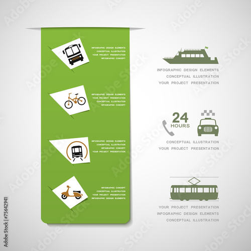 Urban transportation infographic elements