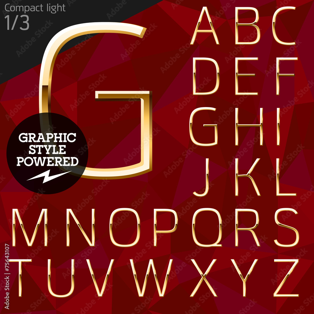 Fototapeta premium Pure golden font plus graphic styles. Compact