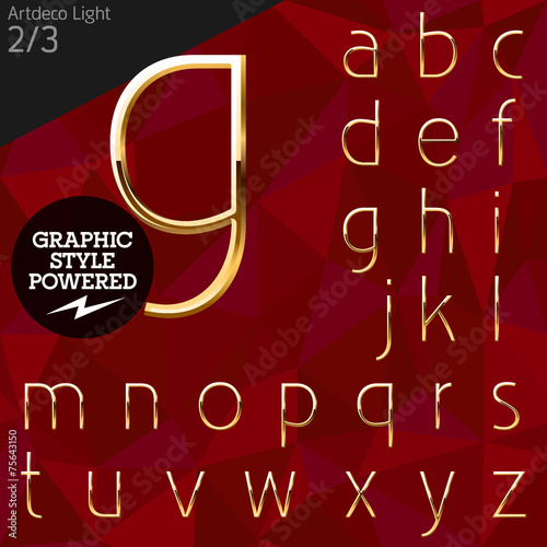 Pure golden font plus graphic styles. Artdeco