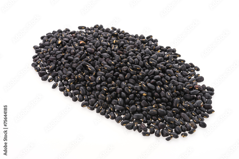 Black beans isolated on white background Black beans isolated on white background