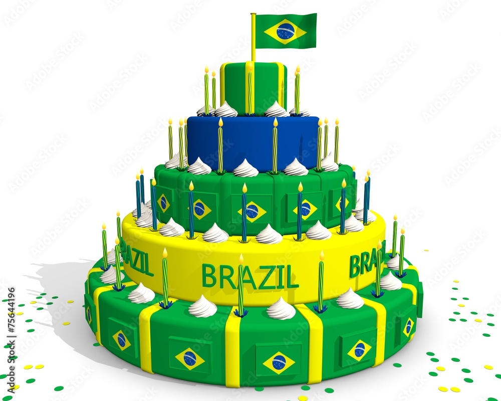 Brasil flag cake! Made this for my friend's graduation party! It