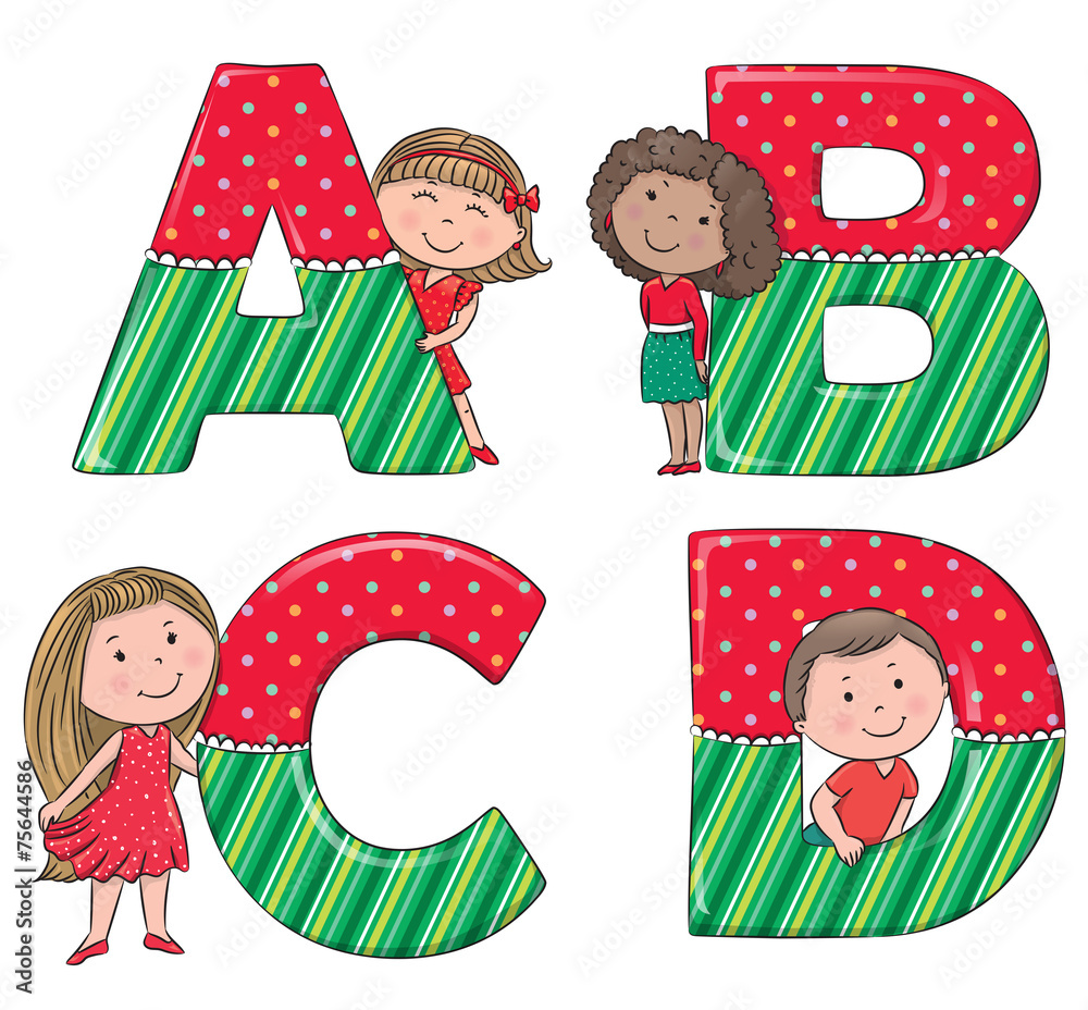 Alphabet kids ABCD Stock Vector | Adobe Stock