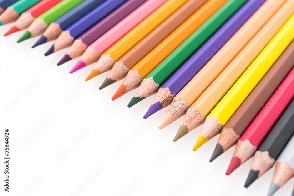 Colorful pencil isolated on white background