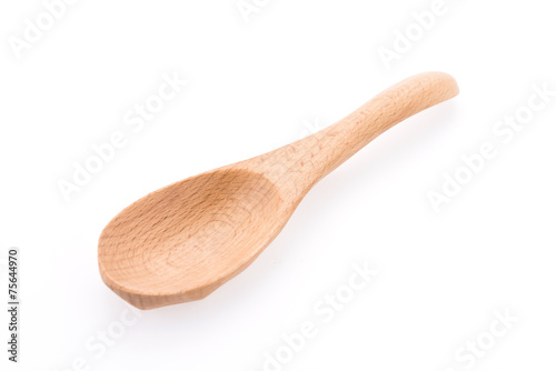 Wooden spoon isolated on white background