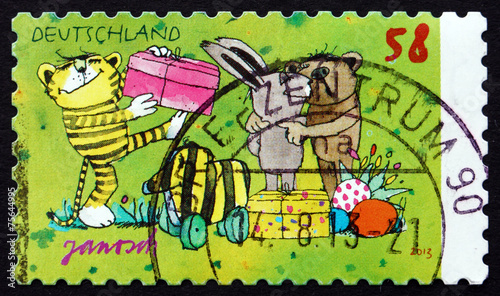 Postage stamp Germany 2013 Children’s Easter Illustration photo