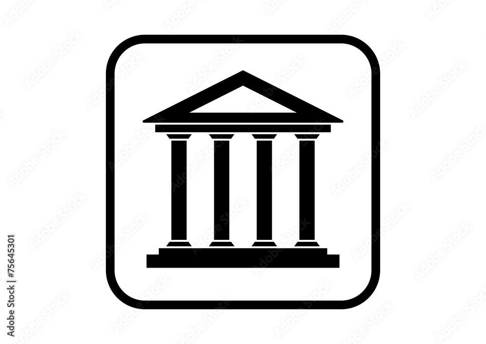Historical building icon on white background Historical building icon on white background