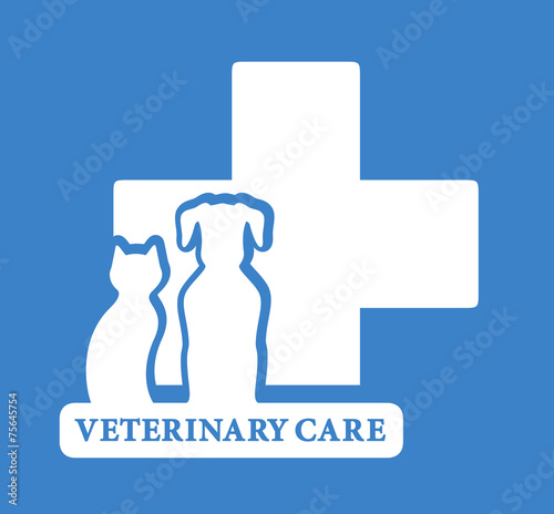 veterinary care icon with white pet