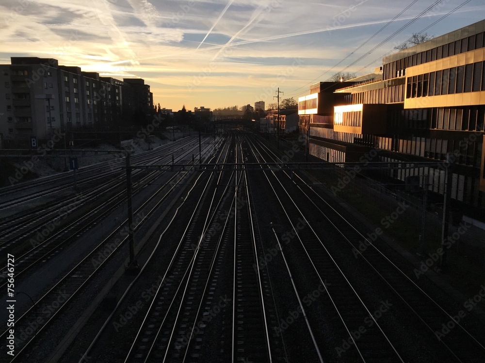 Obraz premium Eisenbahnschienen