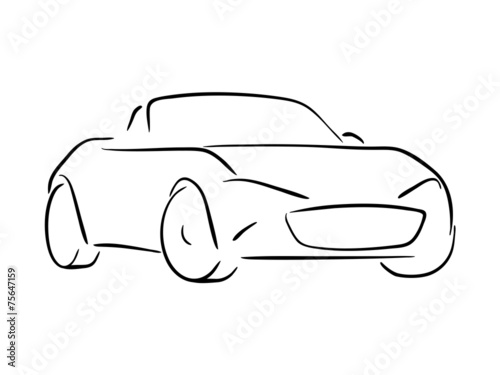 Vector sketch of a roadster sports car