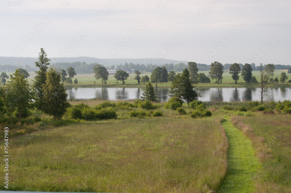 Green landscape by Gota Alv, Vanersborg in southwestern Sweden Green landscape by Gota Alv, Vanersborg in southwestern Sweden
