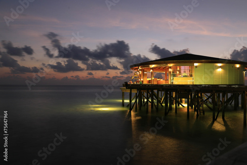 Evening time in resort at Maldives © wiworn