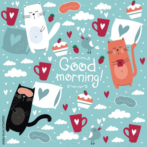 good morning sleep cat pattern
