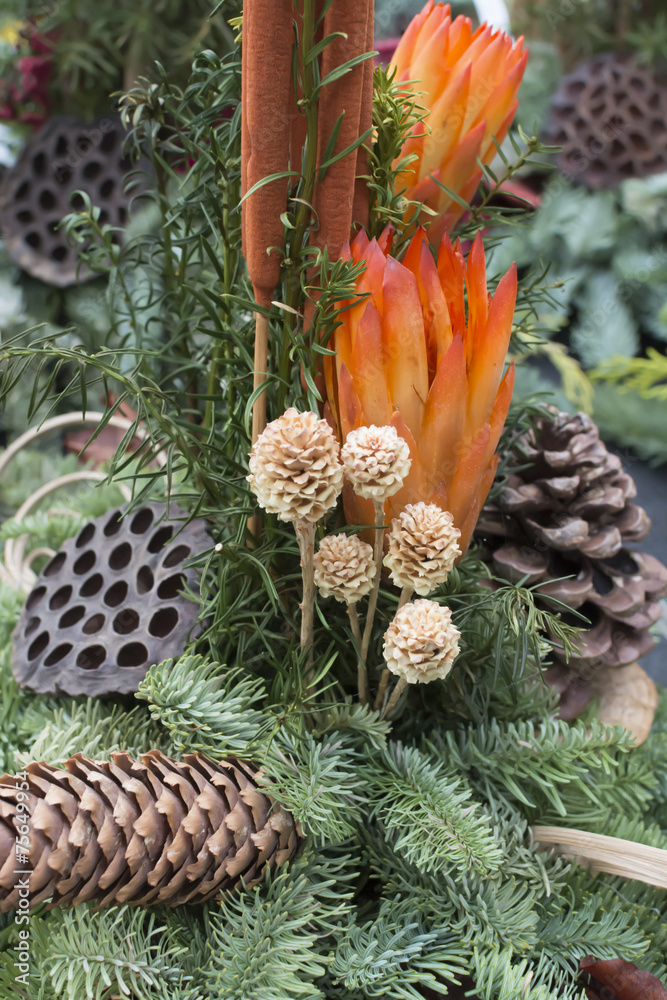 Decorative autumnal flower arrangemen Decorative autumnal flower arrangemen