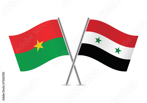 Burkina Faso and Syrian flags. Vector illustration. Free Download Burkina Faso and Syrian flags. Vector illustration. - GFXLoad