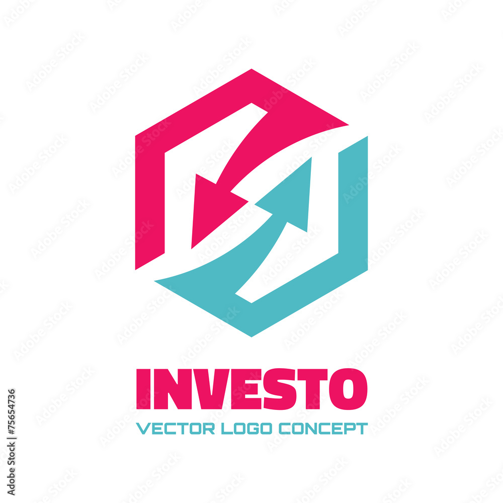Obraz premium Investo - business logo. Arrows recycled logo.