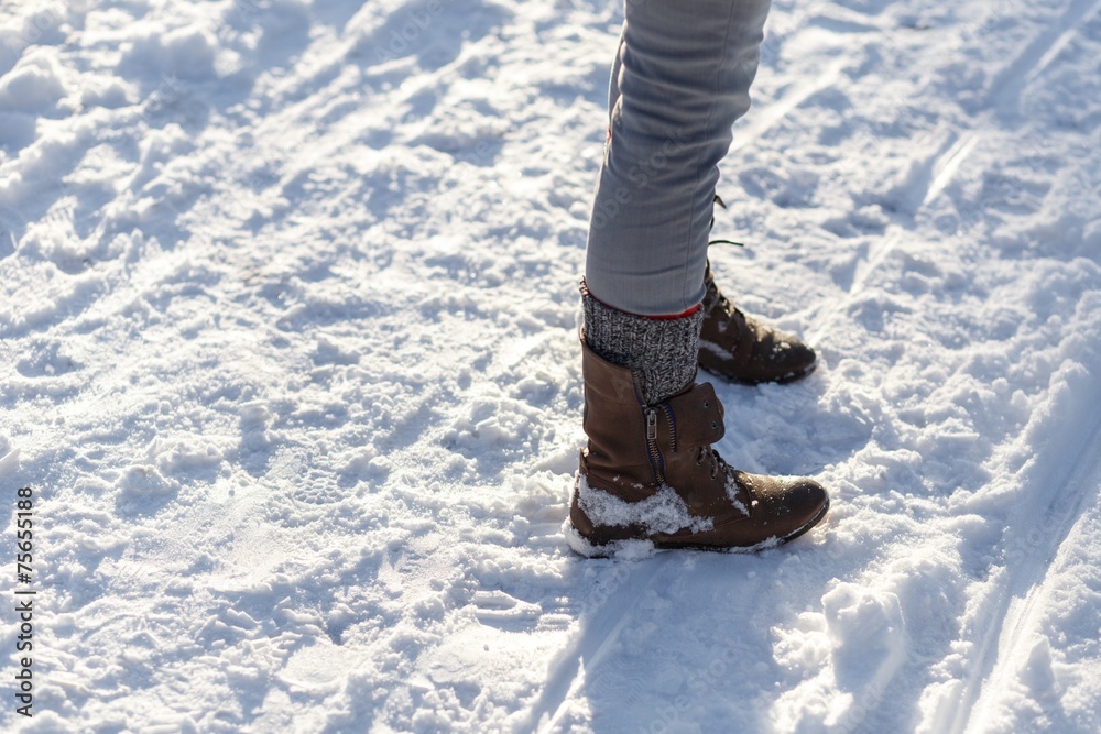 Girl's Legs in the Snow