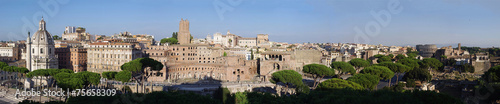 Panoramic view of the forum of Trajan in Rome Italy