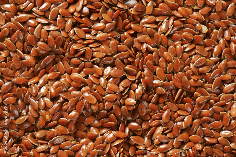 Brown flax seeds background Brown flax seeds background