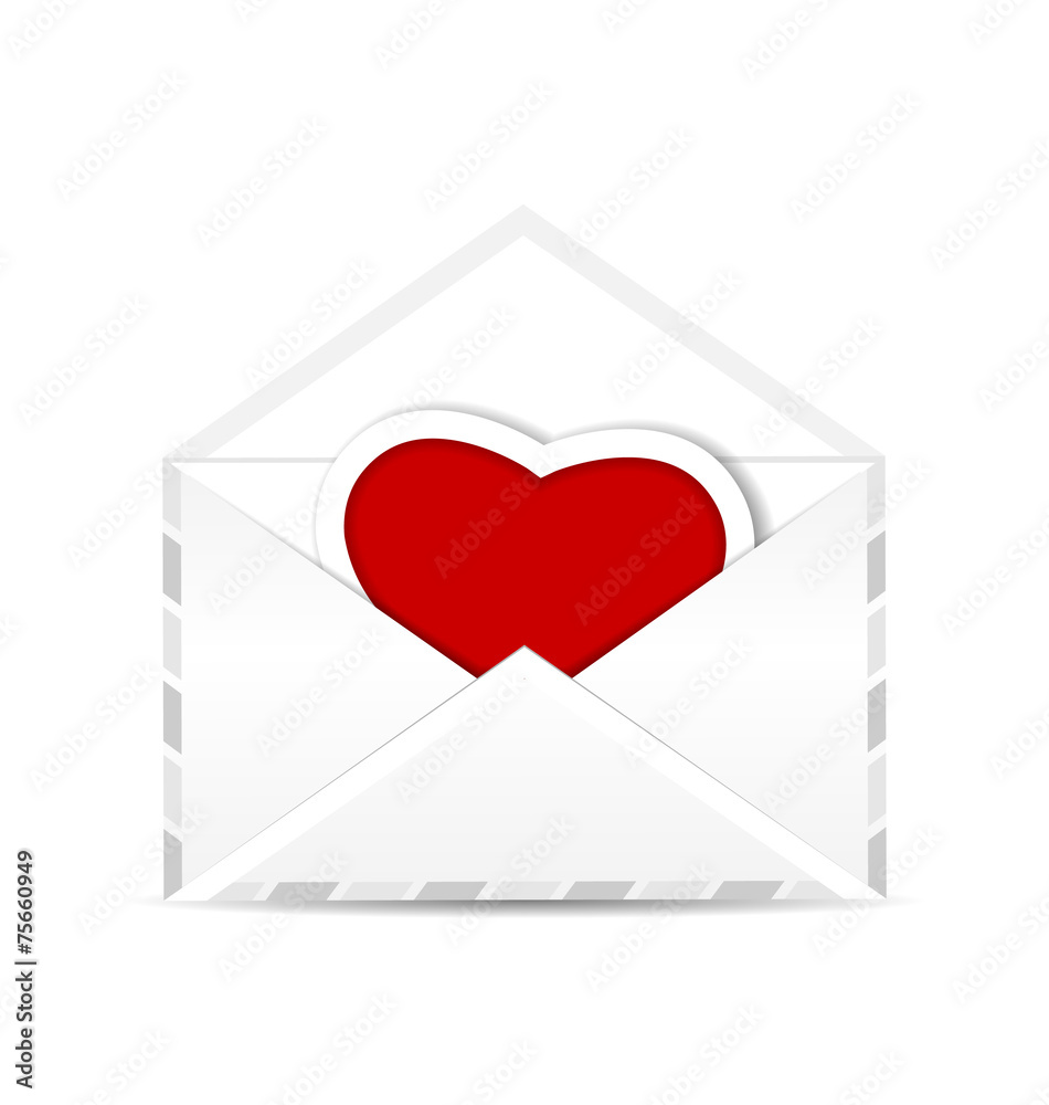 Envelope with valentine red heart Envelope with valentine red heart
