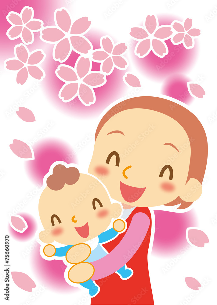 春 赤ちゃんとママ 春 赤ちゃんとママ