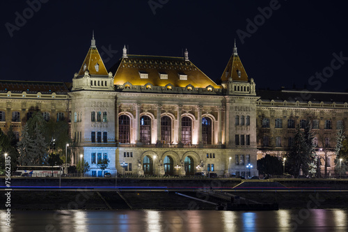 University at night in Budapest